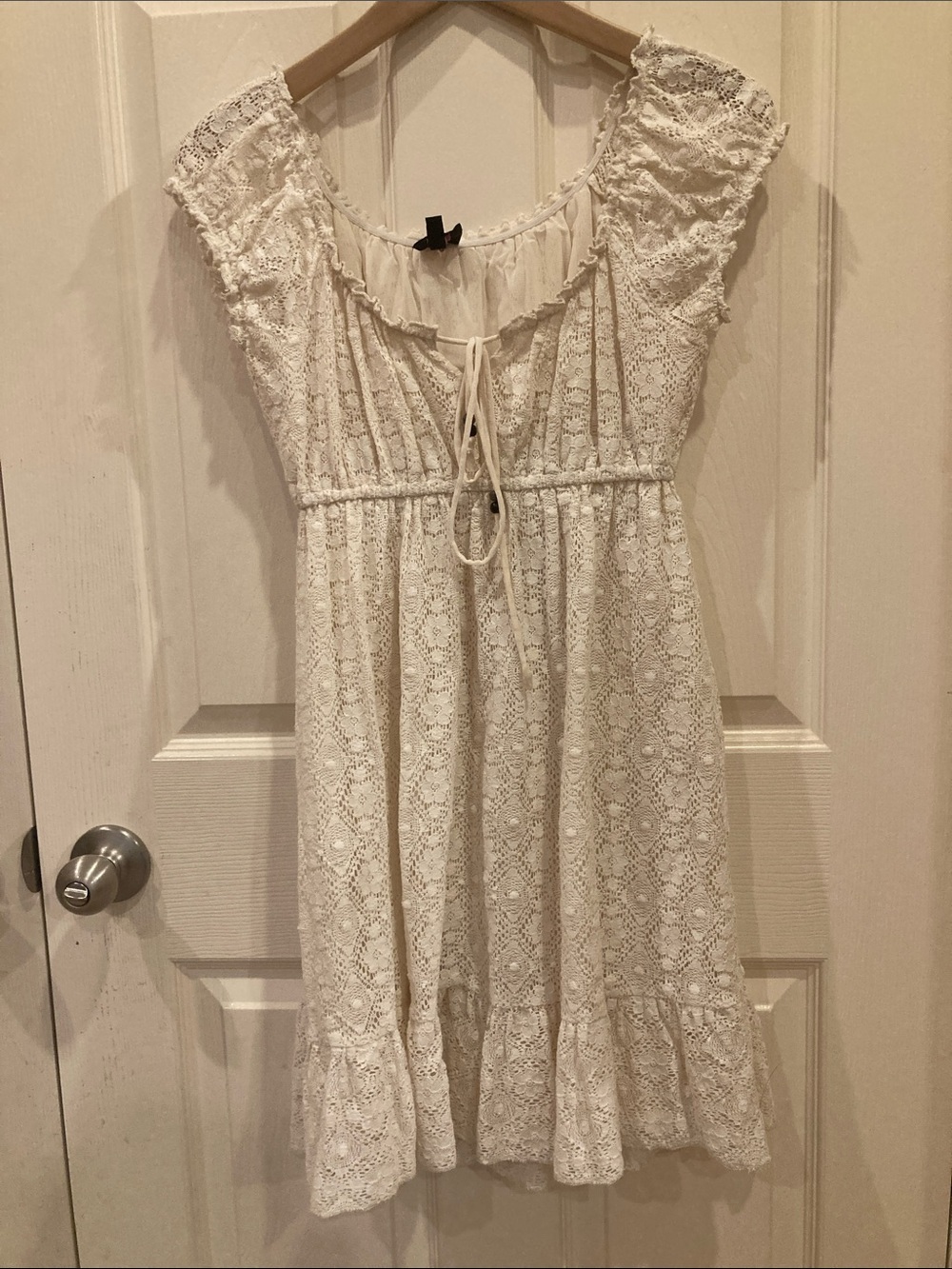 Bohemian Lace Midi Dress in Cream